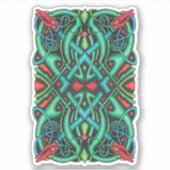 Intricentierte keltische Drachen kennen Jewel Tone Aufkleber (Vorderseite)