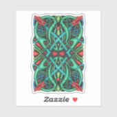 Intricentierte keltische Drachen kennen Jewel Tone Aufkleber (Blatt)