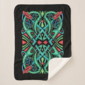 Intricentierte keltische Knot Design Red Dragon He Sherpadecke (Vorderseite)