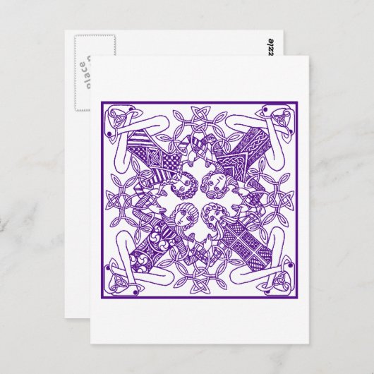 Intricentierte keltische, nicht miteinander verbun postkarte (Vorne/Hinten)