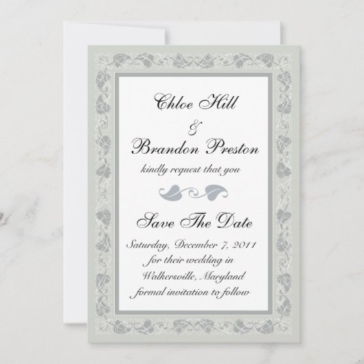 Intricentierte Reben Save the Date (Vorderseite)