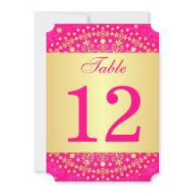 Intricentierte Rosa Gold Scrolls Stars Tischnummer