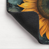 Intricentierte Sonnenblume Botanische Kunst Mousepad (Ecke)