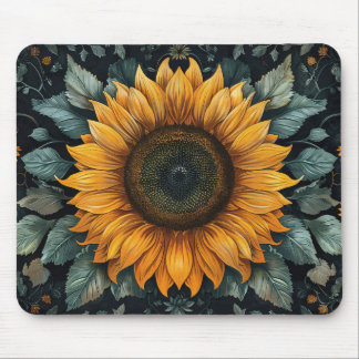 Intricentierte Sonnenblume Botanische Kunst Mousepad