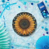 Intricentierte Sonnenblume Botanische Kunst Pappteller (Party)
