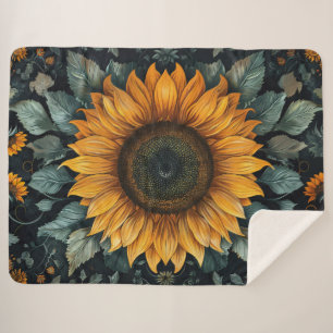 Intricentierte Sonnenblume Botanische Kunst Sherpadecke