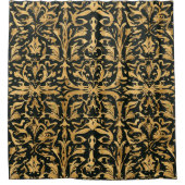 Intricentiertes goldenes Ziermuster Duschvorhang (Vorderseite)
