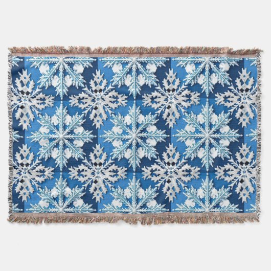 Intricentive Blue Snowflake Design Decke (Vorderseite)