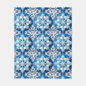 Intricentive Blue Snowflake Design Fleecedecke (Vorderseite)