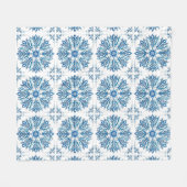 Intricentive Blue Snowflake Design Fleecedecke (Vorderseite (Horizontal))