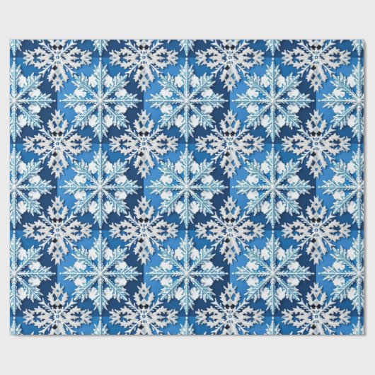 Intricentive Blue Snowflake Design Geschenkpapier (Flach)