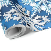 Intricentive Blue Snowflake Design Geschenkpapier (Rolleneckpunkt)