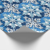 Intricentive Blue Snowflake Design Geschenkpapier (Ecke)