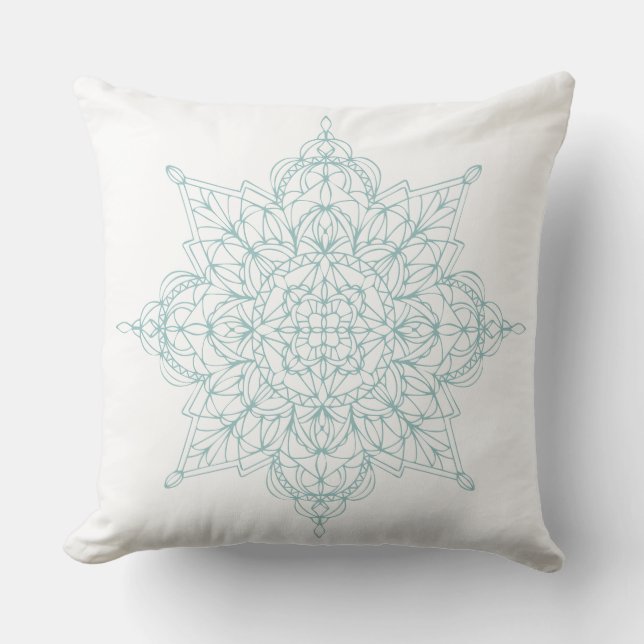 Intricentive Blue Snowflake Design Kissen (Vorderseite)