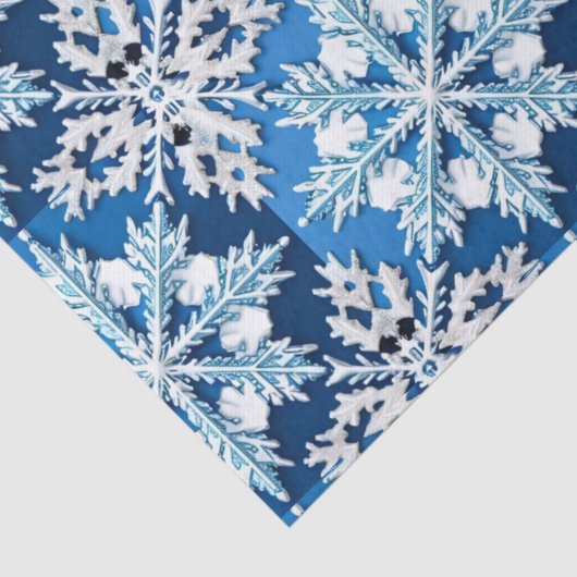 Intricentive Blue Snowflake Design Seidenpapier (Detail)