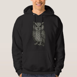 Intricentive Owl Line Art Design Hoodie