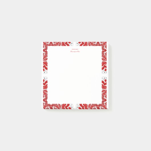 Intricierte Lieben - Rot - Post it Post-it Klebezettel (Vorderseite)