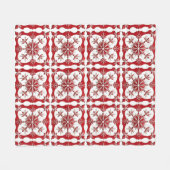 Intricses Red Snowflake Design Fleecedecke (Vorderseite (Horizontal))