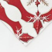 Intricses Red Snowflake Design Fleecedecke (Ecke)
