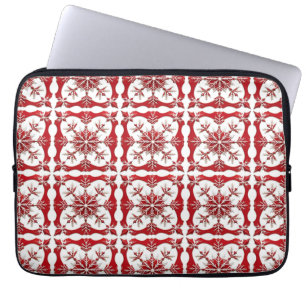 Intricses Red Snowflake Design Laptopschutzhülle