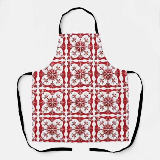 Intricses Red Snowflake Design Schürze (Vorderseite)