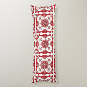 Intricses Red Snowflake Design Seitenschläferkissen (Rückseite (Vertikal))