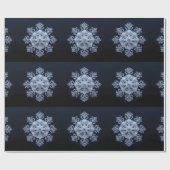 Intricses Snowflake Design auf dunkelblauem Hinter Geschenkpapier (Flach)
