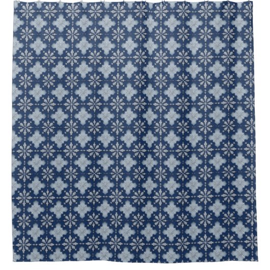 Intricses Snowflake-Muster Duschvorhang (Vorderseite)