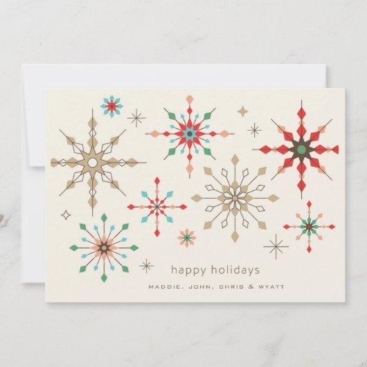 Intricses Snowflake-Muster Feiertagskarte (Vorderseite)