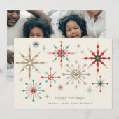 Intricses Snowflake-Muster Feiertagskarte (Vorne/Hinten)