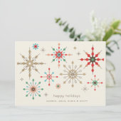 Intricses Snowflake-Muster Feiertagskarte (Stehend Vorderseite)