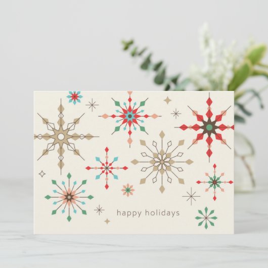 Intricses Snowflake-Muster Feiertagskarte (Stehend Vorderseite)