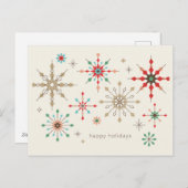 Intricses Snowflake-Muster Feiertagspostkarte (Vorne/Hinten)