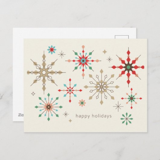 Intricses Snowflake-Muster Feiertagspostkarte (Vorne/Hinten)