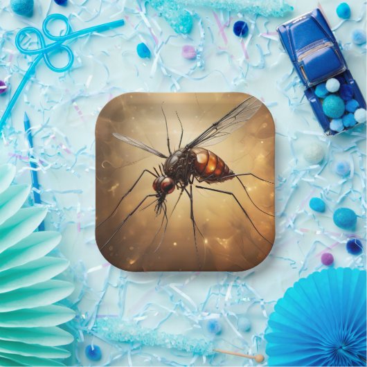 Intrictive Flügel: Das Moskito Fraktal Art Pappteller (Party)