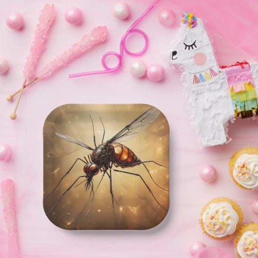 Intrictive Flügel: Das Moskito Fraktal Art Pappteller (Party)