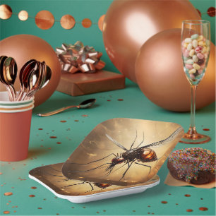 Intrictive Flügel: Das Moskito Fraktal Art Pappteller