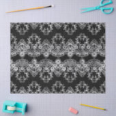 Intrictive weiße Spitzen auf schwarzer Decoupage Seidenpapier (Basteln)