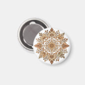 Intrigante Mandala-Blumenkunst in Braun Magnet (Vorderseite/Rückseite)