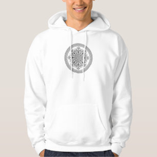 Intrigantes florales Mandala-Ornament-Linienkunst- Hoodie