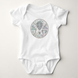 Intrigantes Hot-Air-Ballon-Mandala-Babysuit Baby Strampler