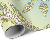 Intrigates Blumenmuster mit symmetrischen Blättern Geschenkpapier (Rolleneckpunkt)