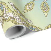 Intrigates Blumenmuster mit symmetrischen Blättern Geschenkpapier (Rolleneckpunkt)