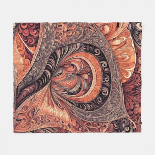 Intrigates Boho-Abstract-Mandala-Muster Fleecedecke (Vorderseite (Horizontal))