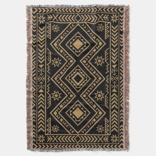 Intrigates schwarzes Gold geometrisches Oberfläche Decke (Vorderseite Vertikal)