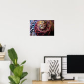Intrige Komplizierte Flammen-Fraktal-Spiralblüte i Poster (Heimbüro)