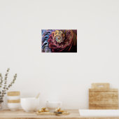 Intrige Komplizierte Flammen-Fraktal-Spiralblüte i Poster (Küche)