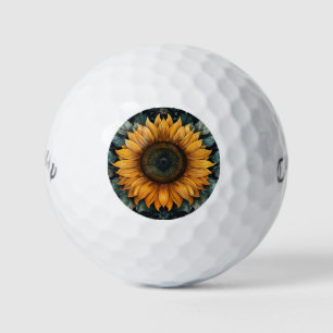 Intrige Kunst der Sonnenblume Golfball