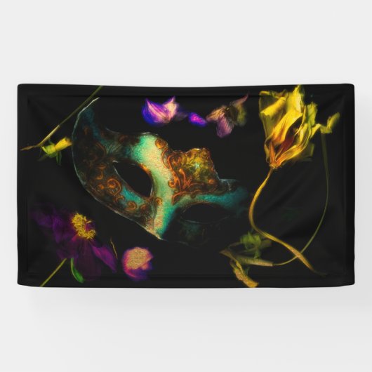 Intrigen mit einem venezianischen Maskenbanner Banner (Horizontal)