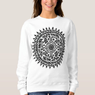 Intrigeometrische heilige Geometrie handgefertigte Sweatshirt